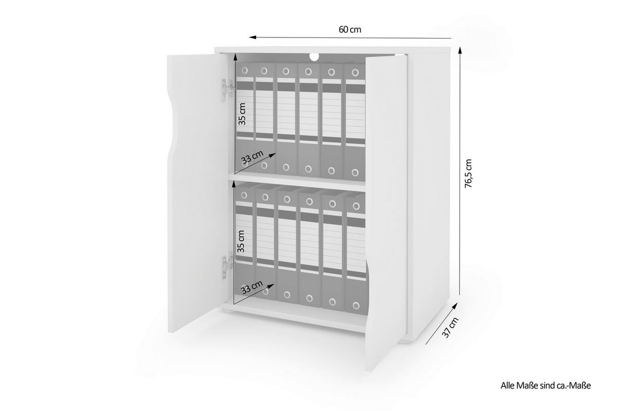 Aktenschrank Belfast - Anthrazit, MODERN, Holzwerkstoff (60/76,5/37cm) - MID.YOU