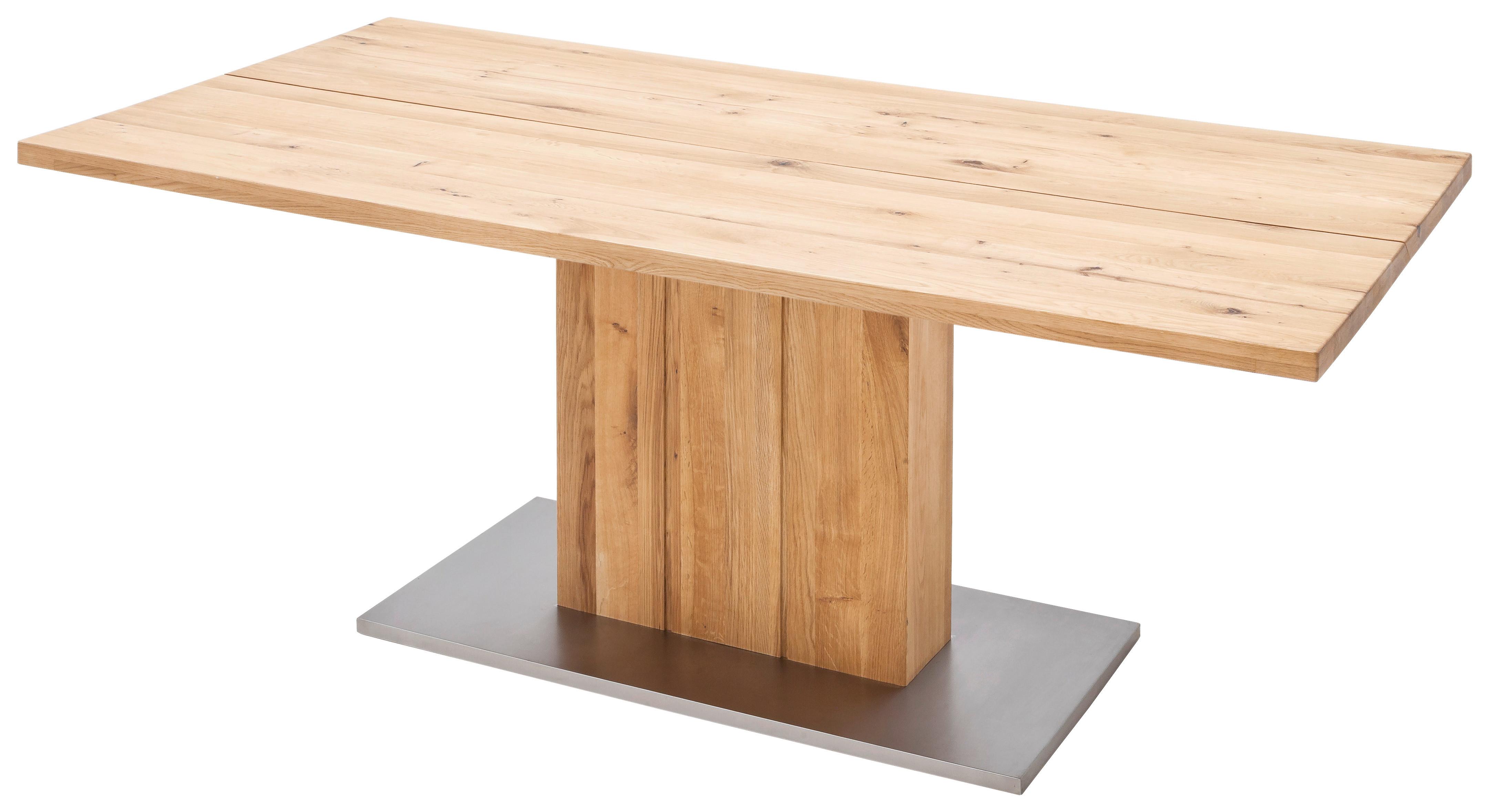 Esstisch Eiche Greta 180x90 cm mit Geteilten Platten - Design, Holz/Holzwerkstoff (180/90/77cm) - Livetastic