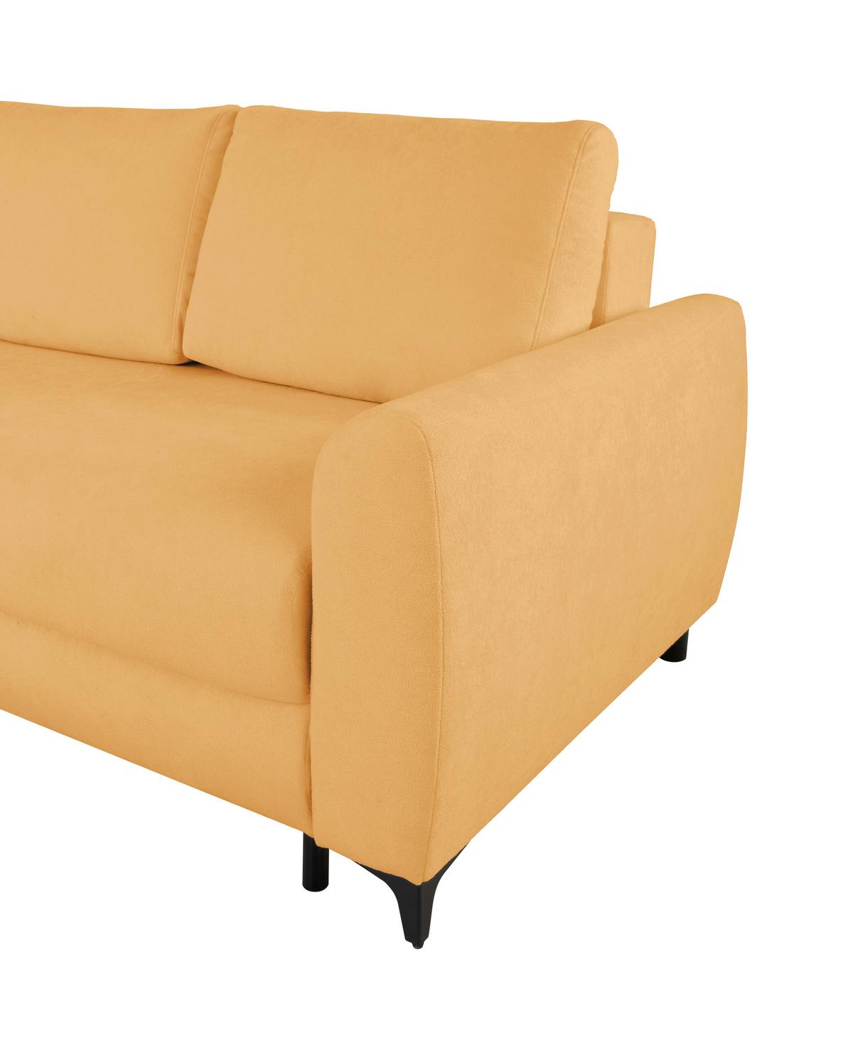 Ecksofa Moli, Gelb S: 236x148 cm - Gelb/Schwarz, Design, Textil (236/148cm) - MID.YOU