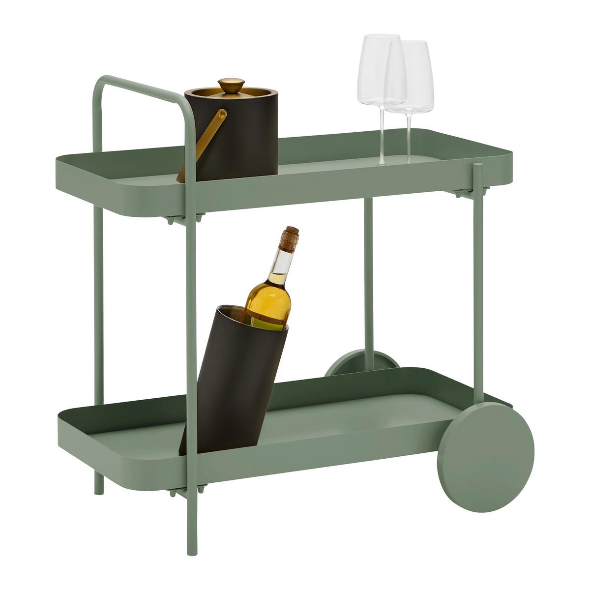 SERVÍROVACÍ VOZÍK DESINO -EXKLUSIV- - zelená, Moderní, kov (70/70/43cm) - Mömax