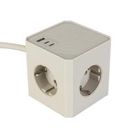 VÍCEFUNKČNÍ ZÁSTRČKA MALI - pískové barvy, Moderní, kov/plast (7,5/7,5/7,5cm) - Mömax