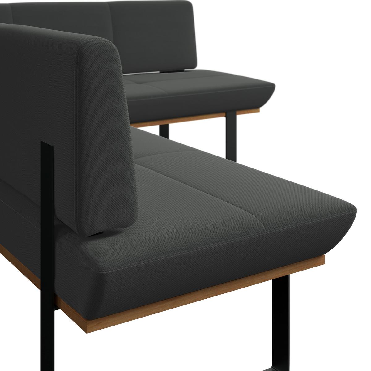 Eckbank Tristan Webstoff anthrazit,S:245x175cm - Anthrazit/Schwarz, MODERN, Holz/Textil (245/175cm) - James Wood