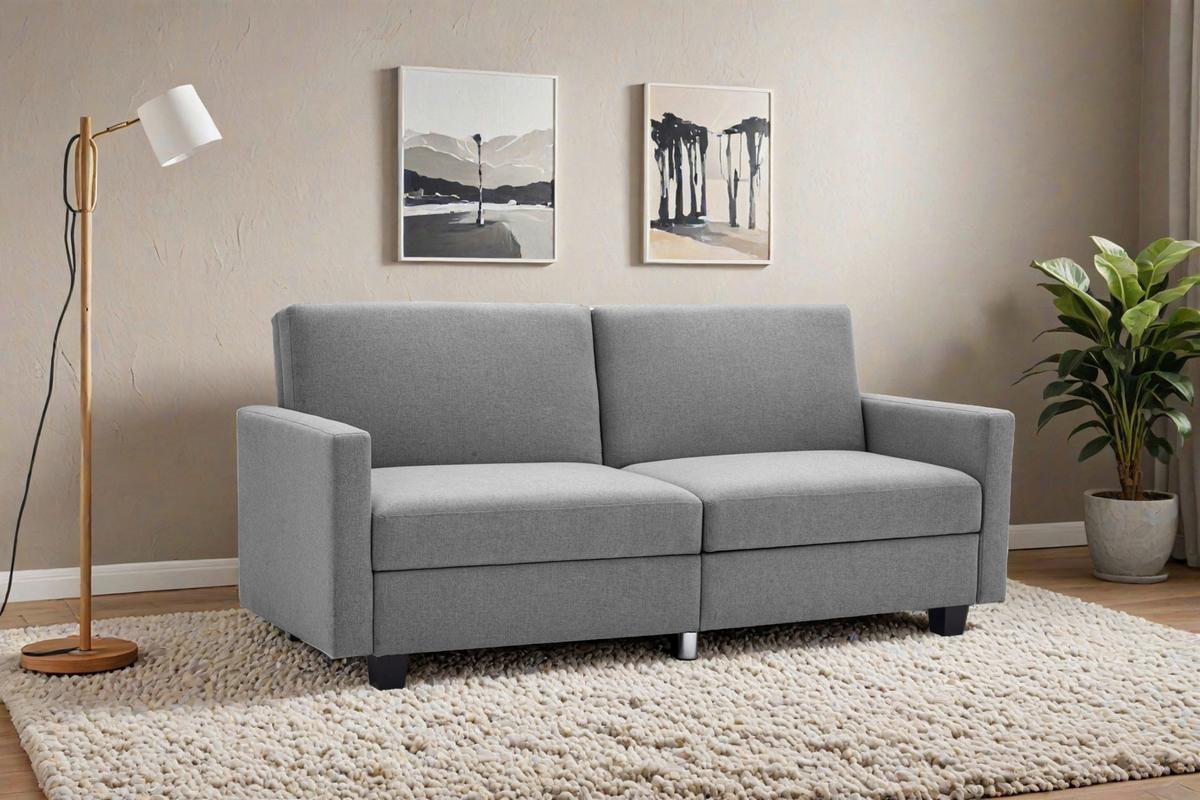 Schlafsofa Kipu Grau B: 192 cm - Schwarz/Grau, Basics, Textil (192/76/85cm) - P & B