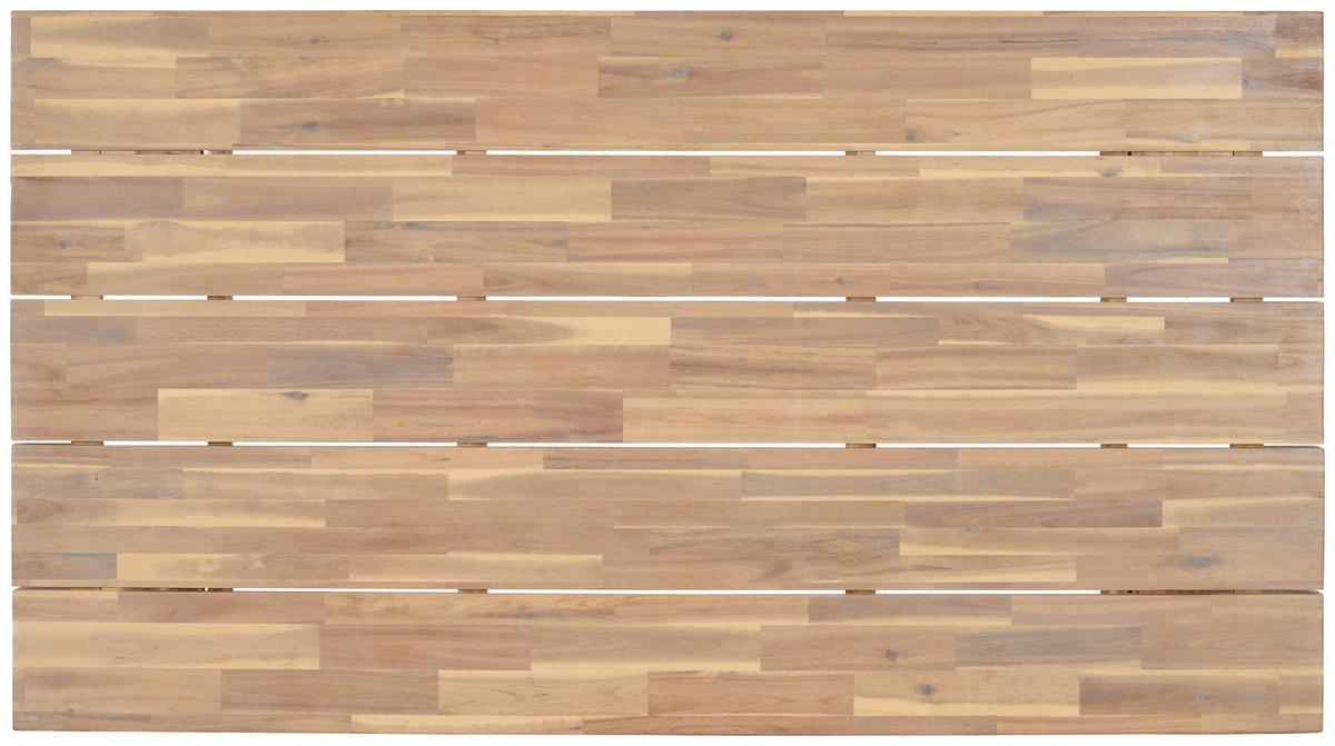 Gartentisch Bergen Aus Akazienholz L: 180 cm - Schwarz/Akaziefarben, MODERN, Holz/Metall (180/75/100cm) - Beldano