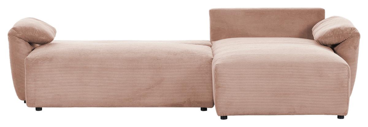Ecksofa Cuty Altrosa S: 266x180 cm - Schwarz/Altrosa, KONVENTIONELL, Textil (266/180cm) - MID.YOU