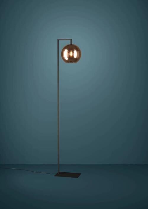 Stehleuchte 390253 Cordoba - Schwarz/Bronzefarben, Design, Glas/Metall (24,5/171,5cm) - Eglo