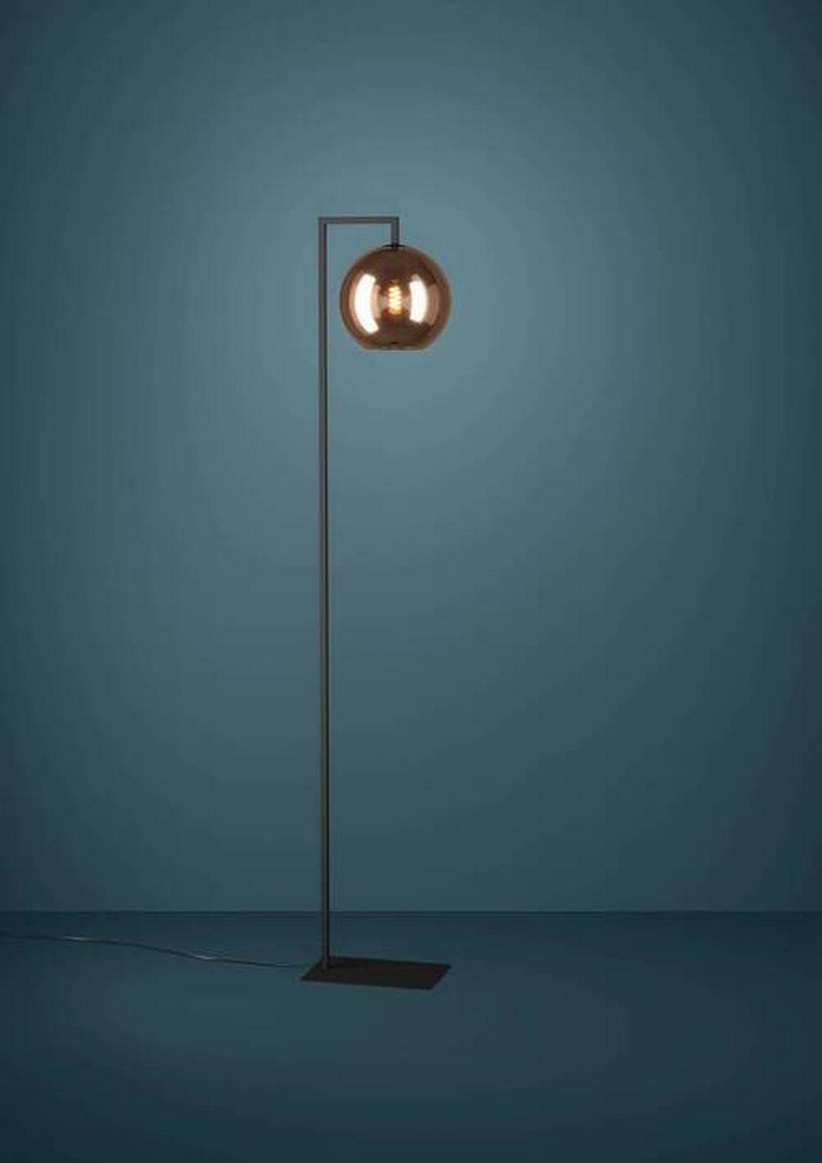 Stehleuchte 390253 Cordoba - Schwarz/Bronzefarben, Design, Glas/Metall (24,5/171,5cm) - Eglo