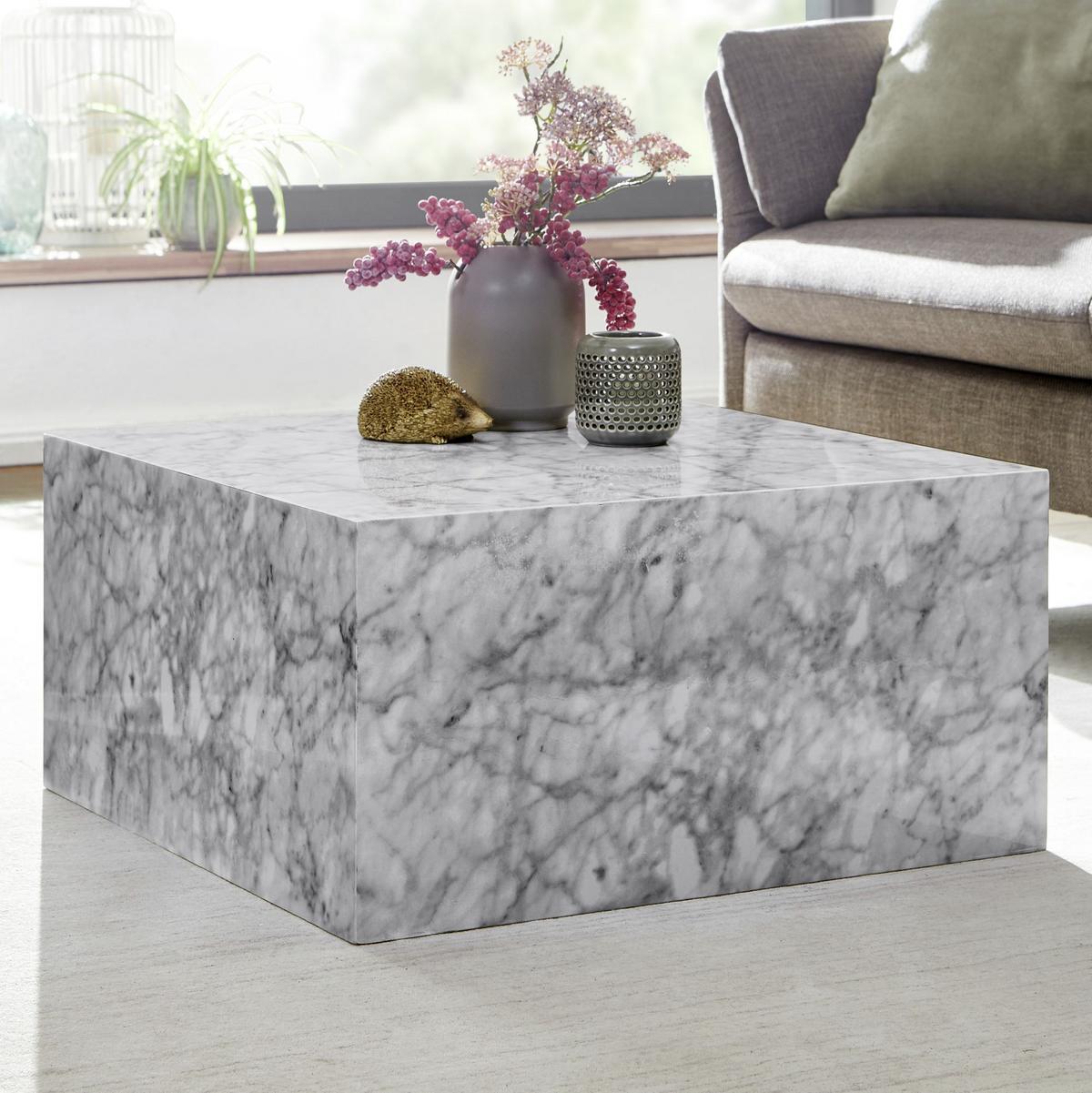 Konferenčný stolík MONOBLOC biely - biela, Modern, kompozitné drevo (60/60/30cm) - MID.YOU