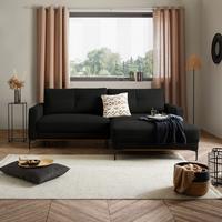Ecksofa Mit Schlaffunktion & Bettkasten Bergamo Schwarz - Schwarz, MODERN, Textil (238/162cm) - Ondega
