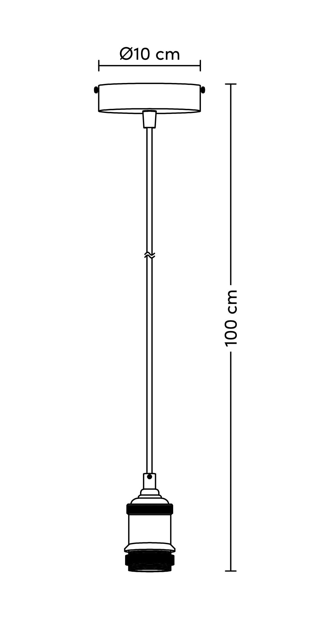 Závěs pro svítidla Blacky, 100cm - bílá/černá, kov/textil (10/100cm) - Mömax