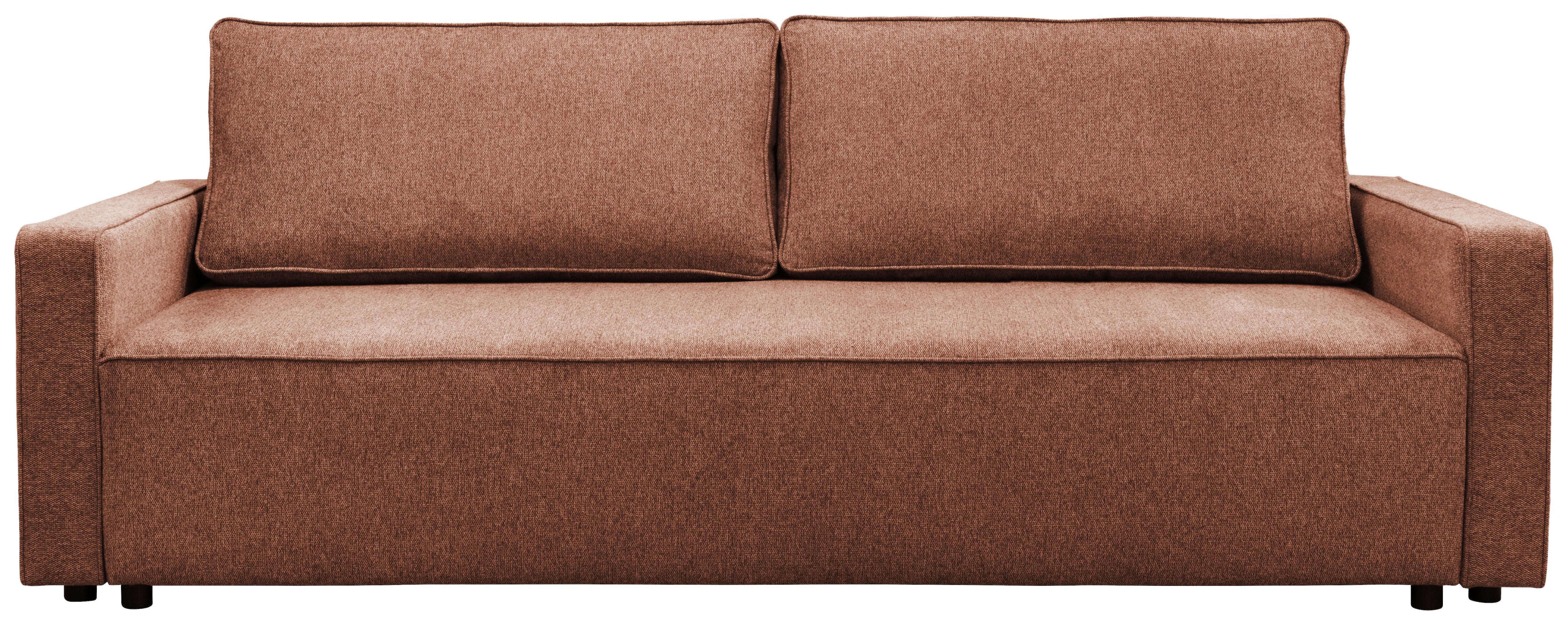 Rozkladacia pohovka NERA, červenohnedá tk. MATANA - červenohnedá, Modern, textil/plast (232/90/100cm)