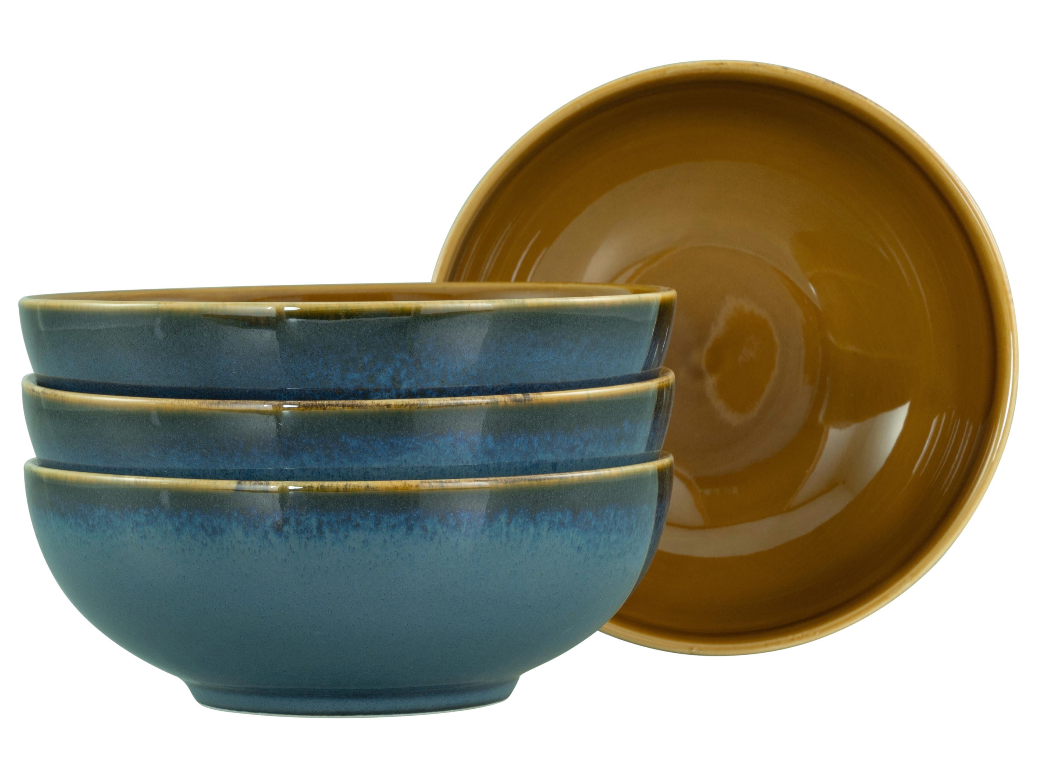Schüsselset Mallorca Blau, Braun 4--Teilig - Blau/Braun, Basics, Keramik - Creatable
