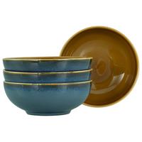 Schüsselset Mallorca Blau, Braun 4--Teilig - Blau/Braun, Basics, Keramik (16,5cm) - Creatable