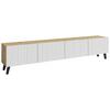 Lowboard Phuket Weiß/Eiche Artisan B: 190 cm - Schwarz/Weiß, Trend, Holzwerkstoff (190/40/32cm) - P & B