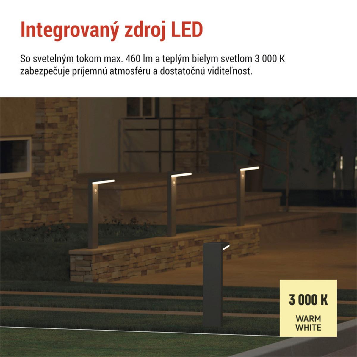 VONKAJŠIE LED SVIETIDLO VEREA - čierna, Modern, kov/plast