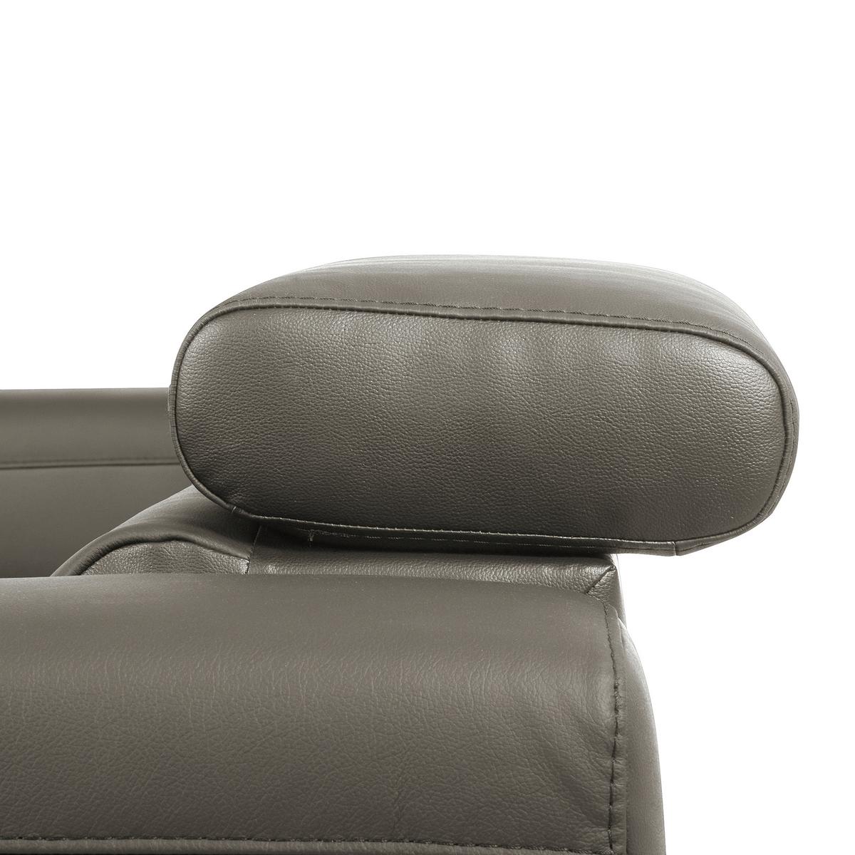Ecksofa Torino Echtleder Schlammfarben 247x173 - Schlammfarben/Schwarz, Design, Leder/Textil (247/173cm) - Livetastic