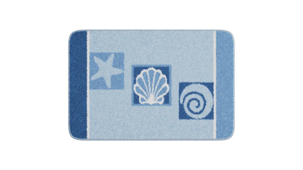 Badematte Ayla - Blau, Basics, Textil (60/90cm) - Grund