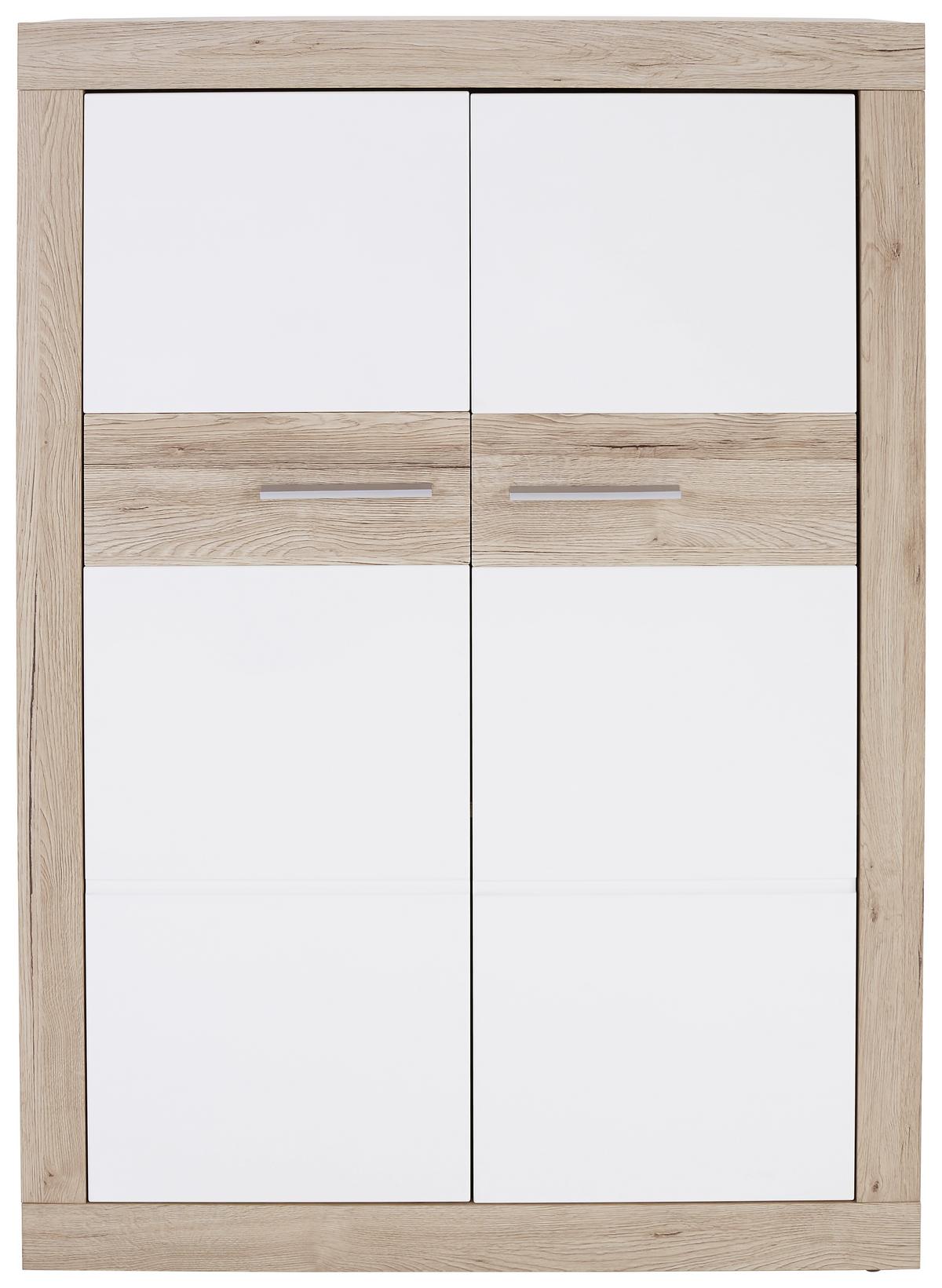 VYSOKÁ KOMODA MALTA - čierna/biela, Modern, drevo/plast (96/132/35cm)