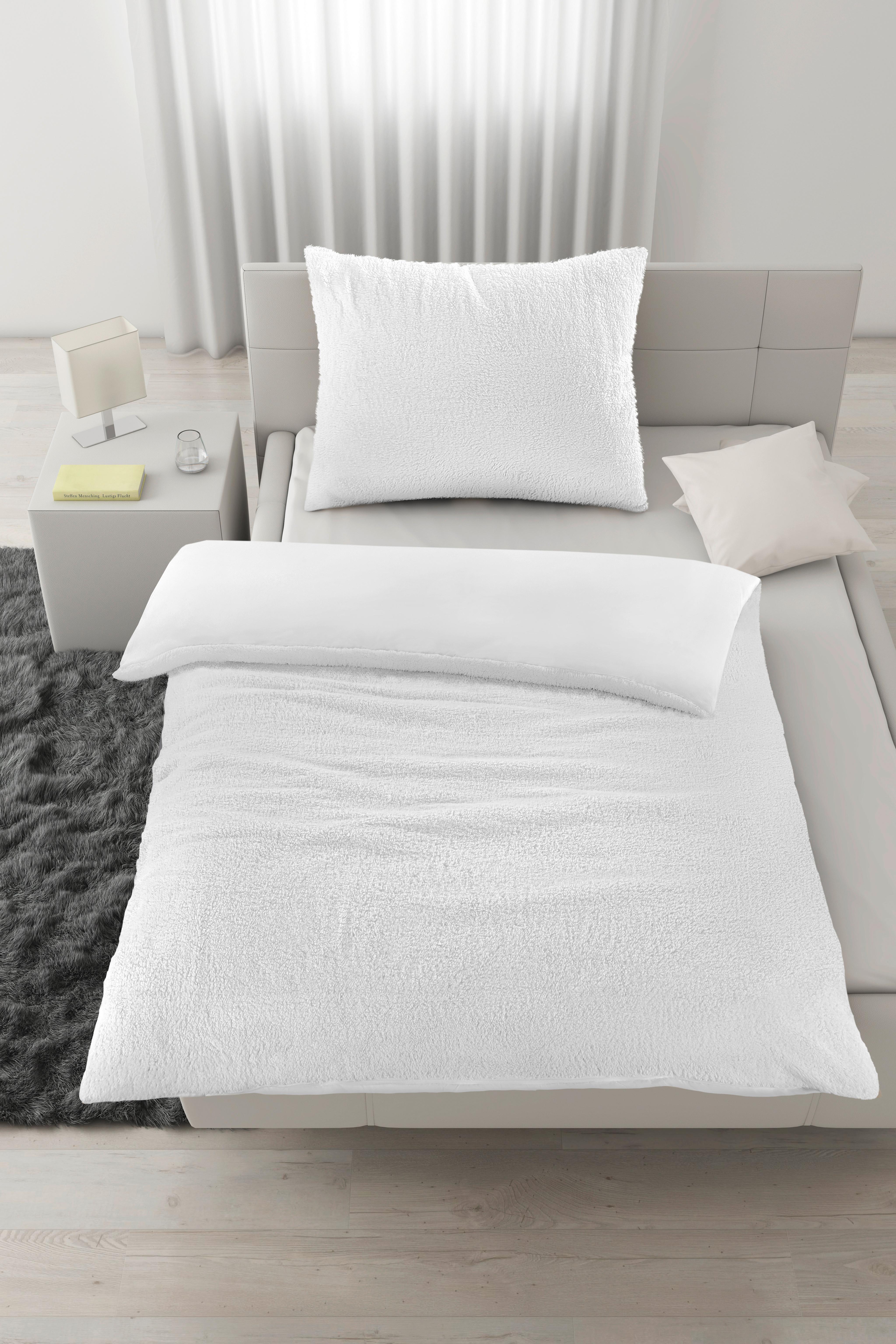 Povlečení Teddy, 70/90 140/200cm - bílá, textil (140/200cm) - Modern Living