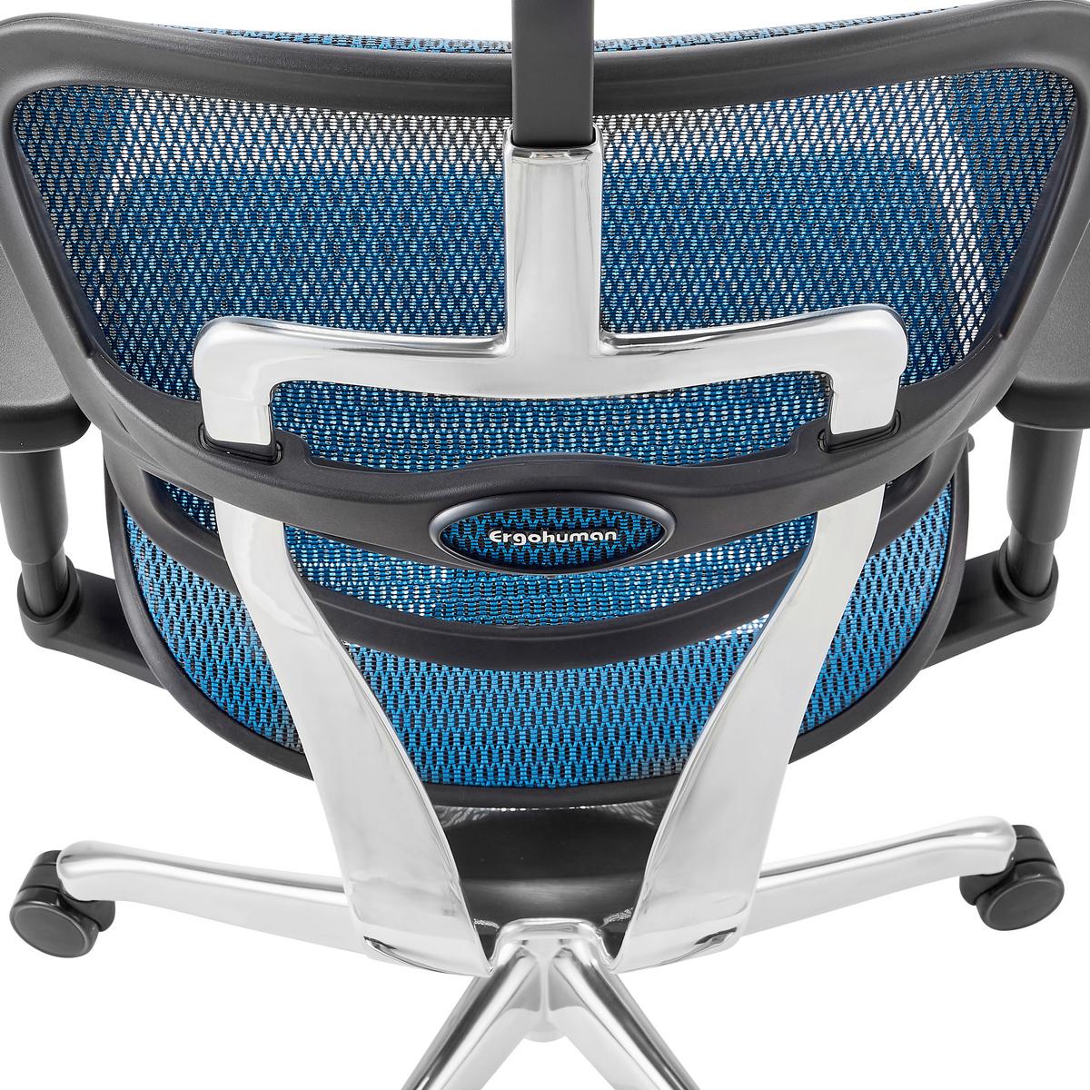 Drehstuhl Ergohuman Ultra Gen Blau B: 65cm - Blau/Silberfarben, MODERN, Kunststoff/Textil (65/132/60cm) - MID.YOU