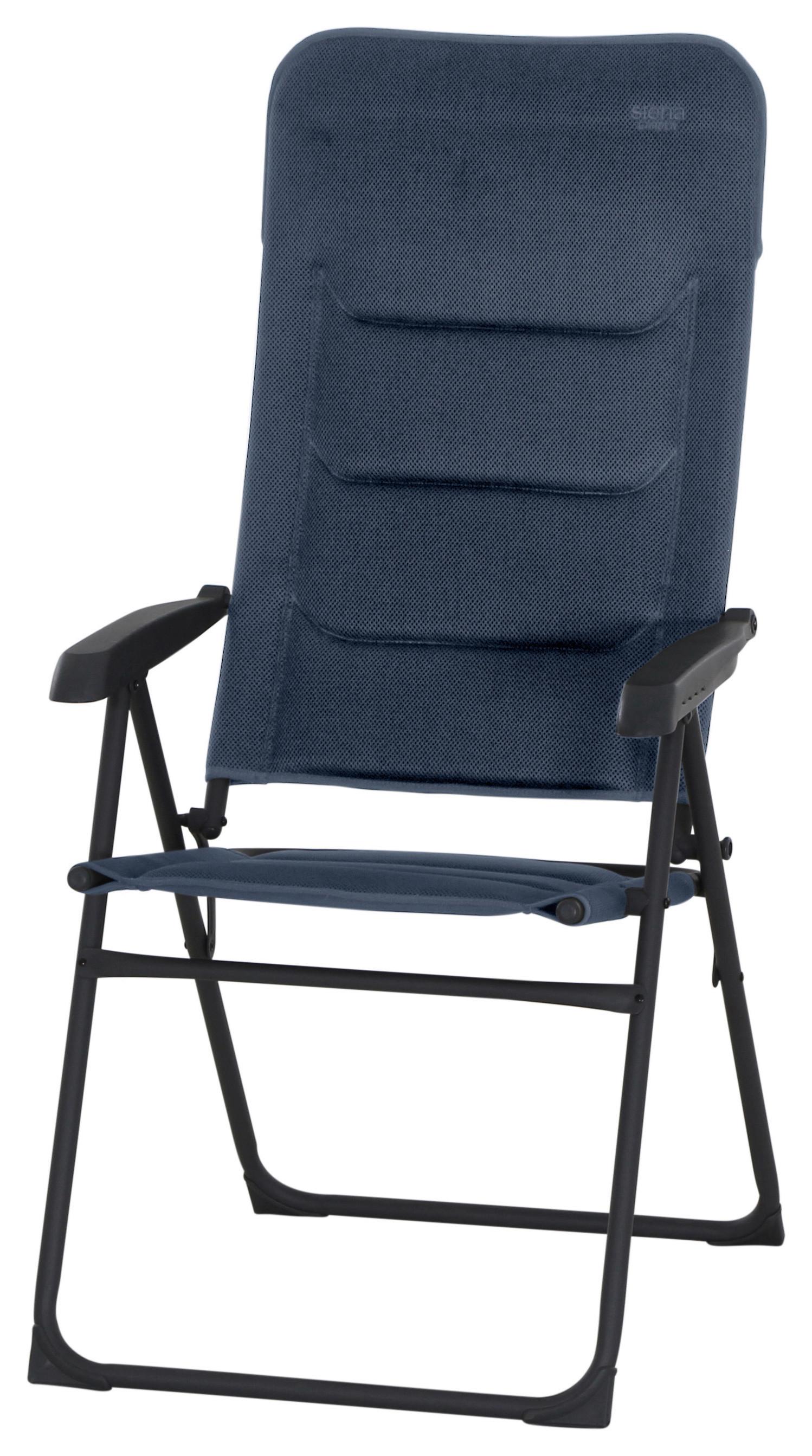 Campingstuhl Klappbar Mit Arlehnen Dunkelblau Premium - Anthrazit/Dunkelblau, KONVENTIONELL, Textil/Metall (71/118/59cm) - Siena Garden