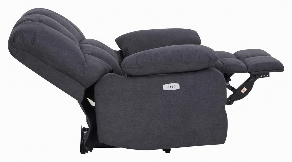 Relaxačné kreslo BOLTON, sivá, el.relaxačná funkcia - sivá, Basics, kov/drevo (108/103,5/96,5cm)