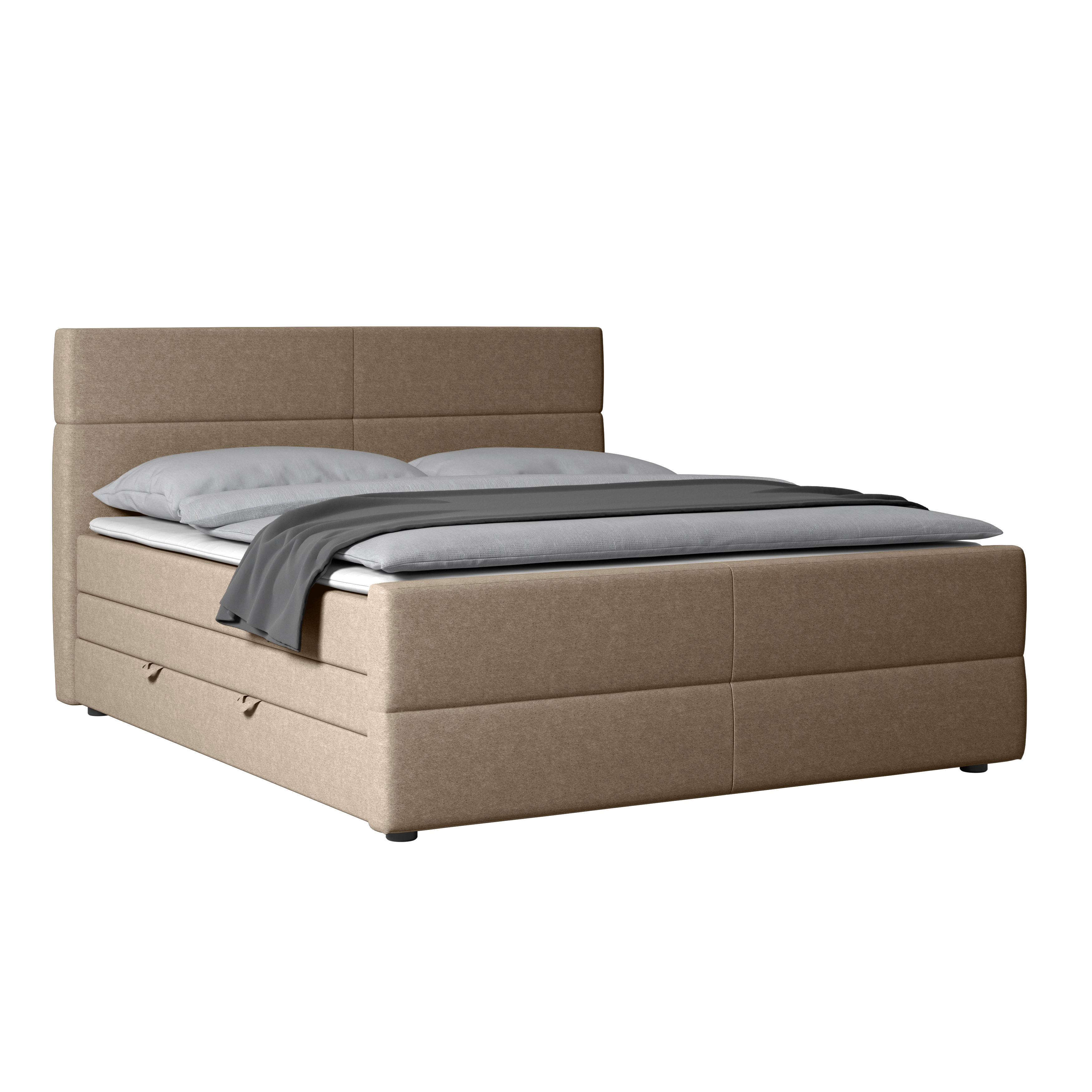 Boxspringbett Verona 180x200 cm Beige - Beige, MODERN, Holz/Kunststoff (180/200cm) - MID.YOU