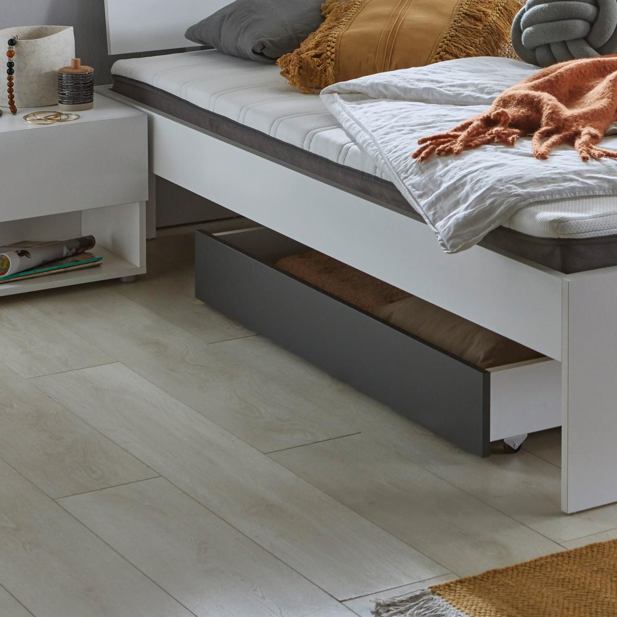 Futonbett 140x200 cm Lian, Weiß - Weiß, Basics, Holzwerkstoff (144,6/77,1/208,1cm) - MID.YOU