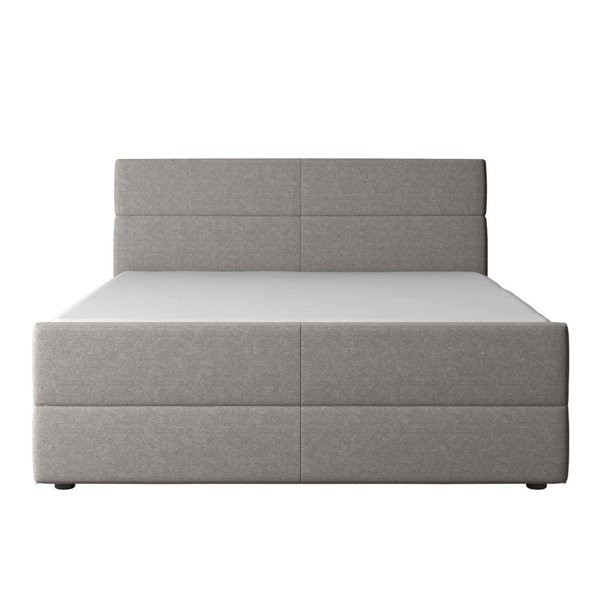 Boxspringbett Verona 180x200 cm Silberfarben - Silberfarben/Schwarz, MODERN, Karton/Holzwerkstoff (180/200cm) - MID.YOU