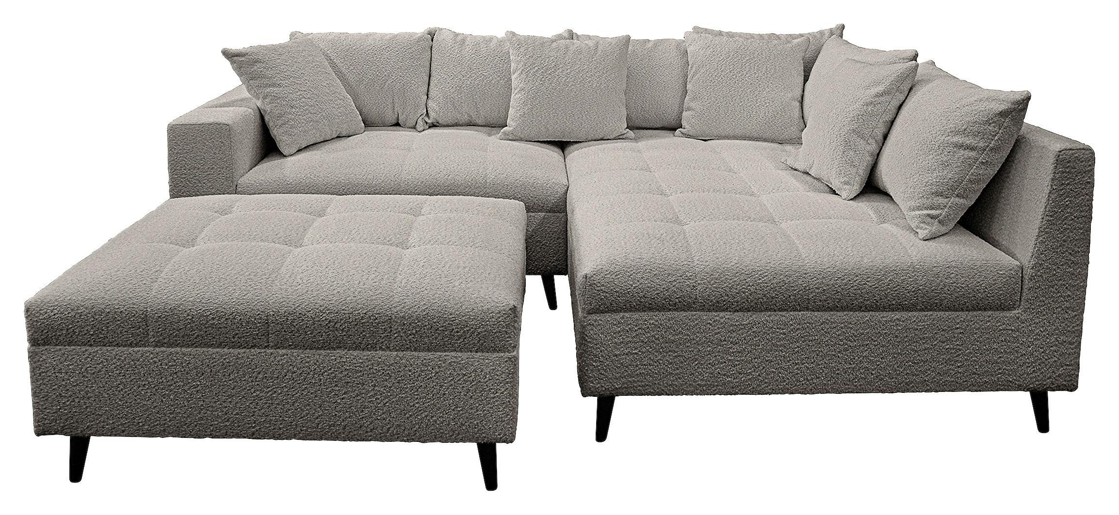 Ecksofa Pruno Dunkelgrau S: 247x174 Cm - Dunkelgrau/Schwarz, Design, Textil (247/174cm) - MID.YOU