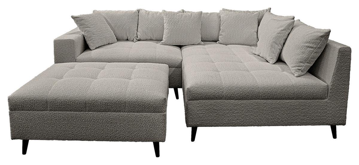 Ecksofa Pruno Dunkelgrau S: 247x174 Cm - Dunkelgrau/Schwarz, Design, Textil (247/174cm) - MID.YOU