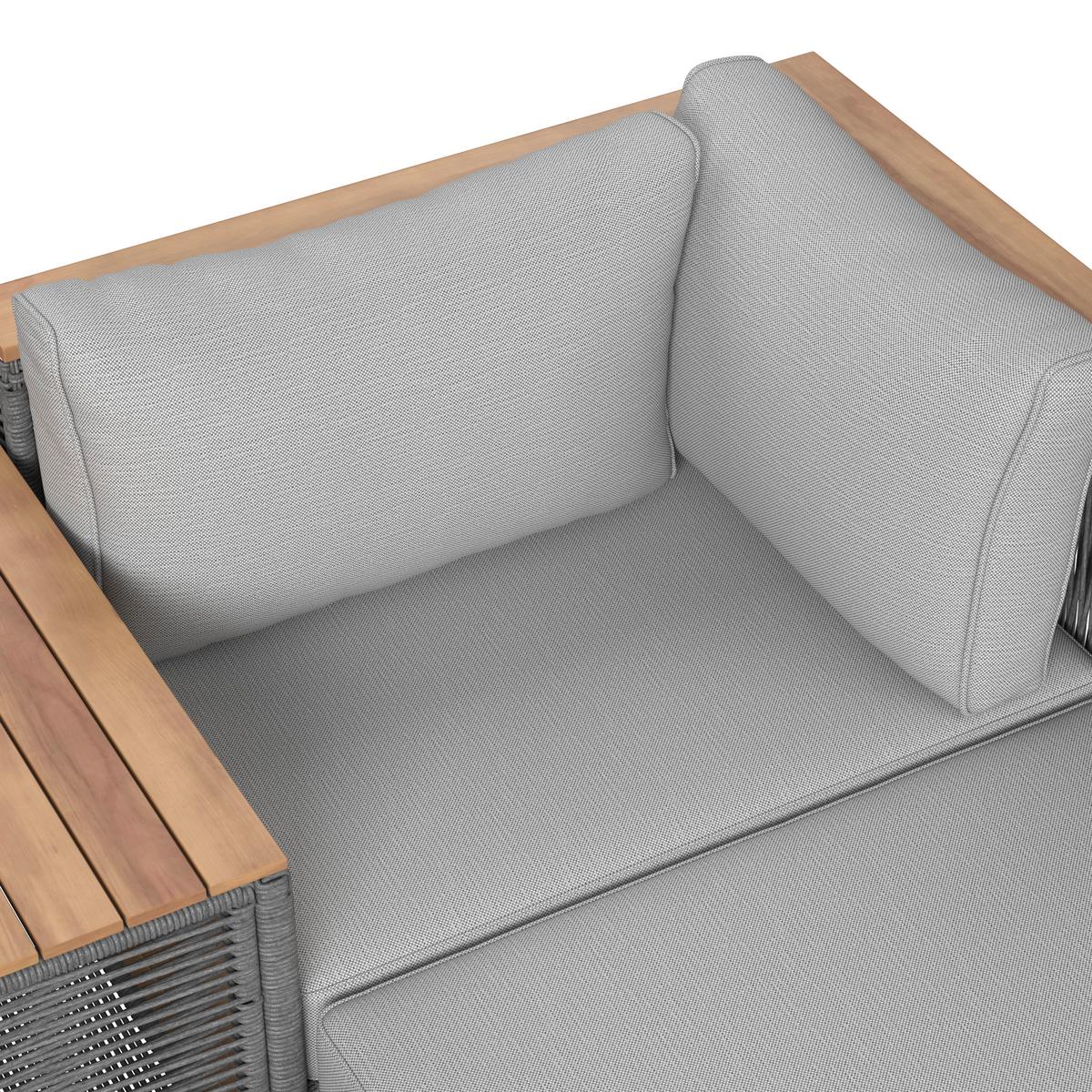 TERASOVÁ SEDACIA SÚPRAVA MARILOU - farba akácie/sivá, Modern, kov/drevo - Bessagi Garden