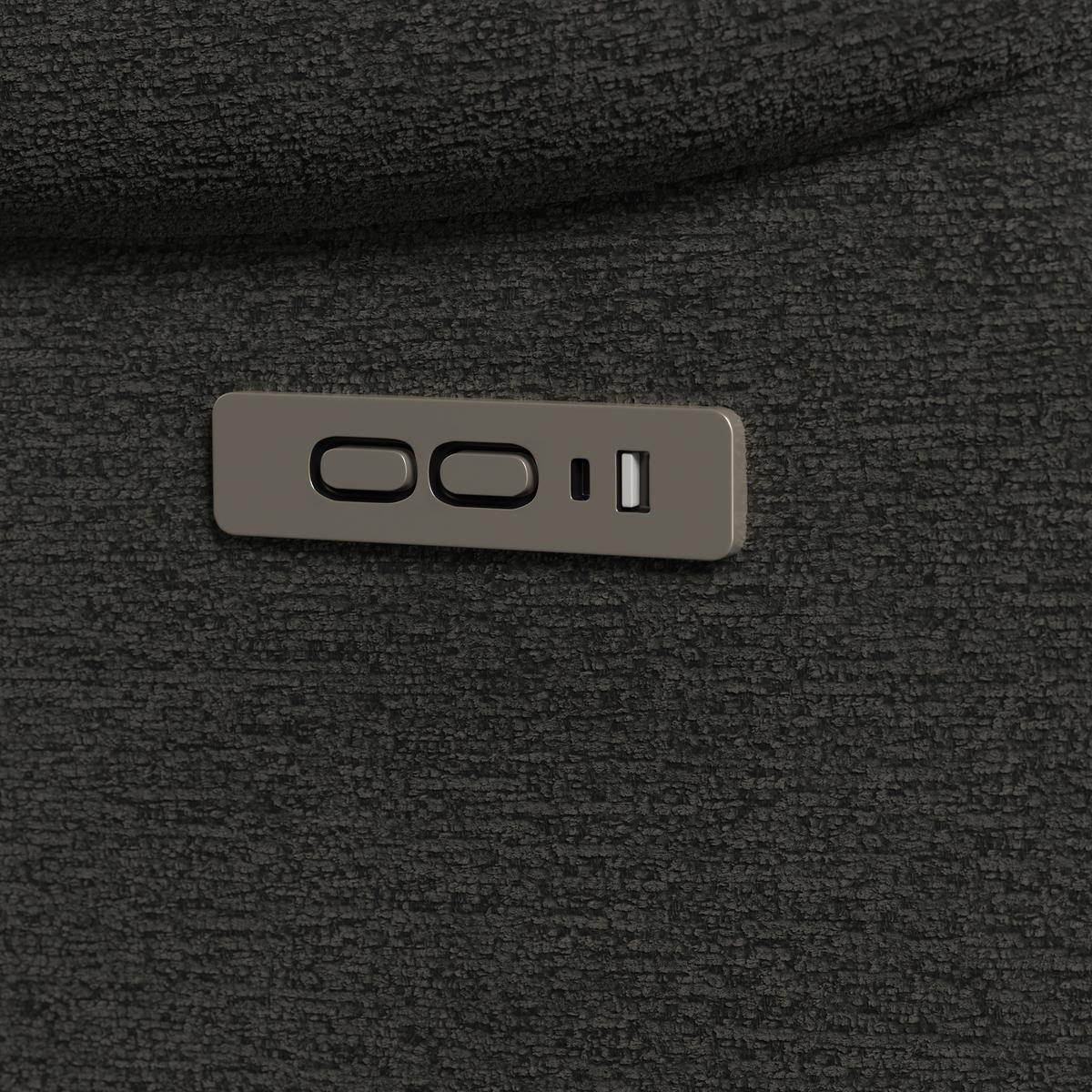 Relaxační křeslo ALICE, tmavě šedé buklé, max. 140 kg - černá/tmavě šedá, Moderní, kov/dřevo (76/109/94cm) - Bessagi Home