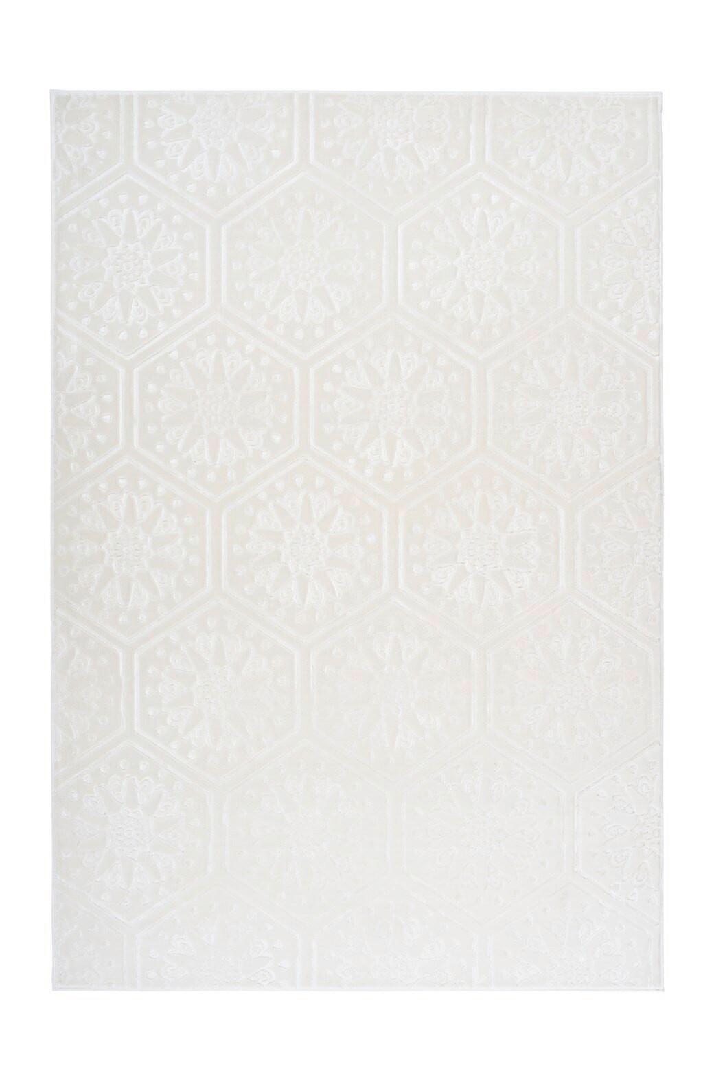 FLACHWEBETEPPICH Weiß, BxL: ca. 120x170 - Weiß, KONVENTIONELL, Textil (120/170cm) - Kayoom