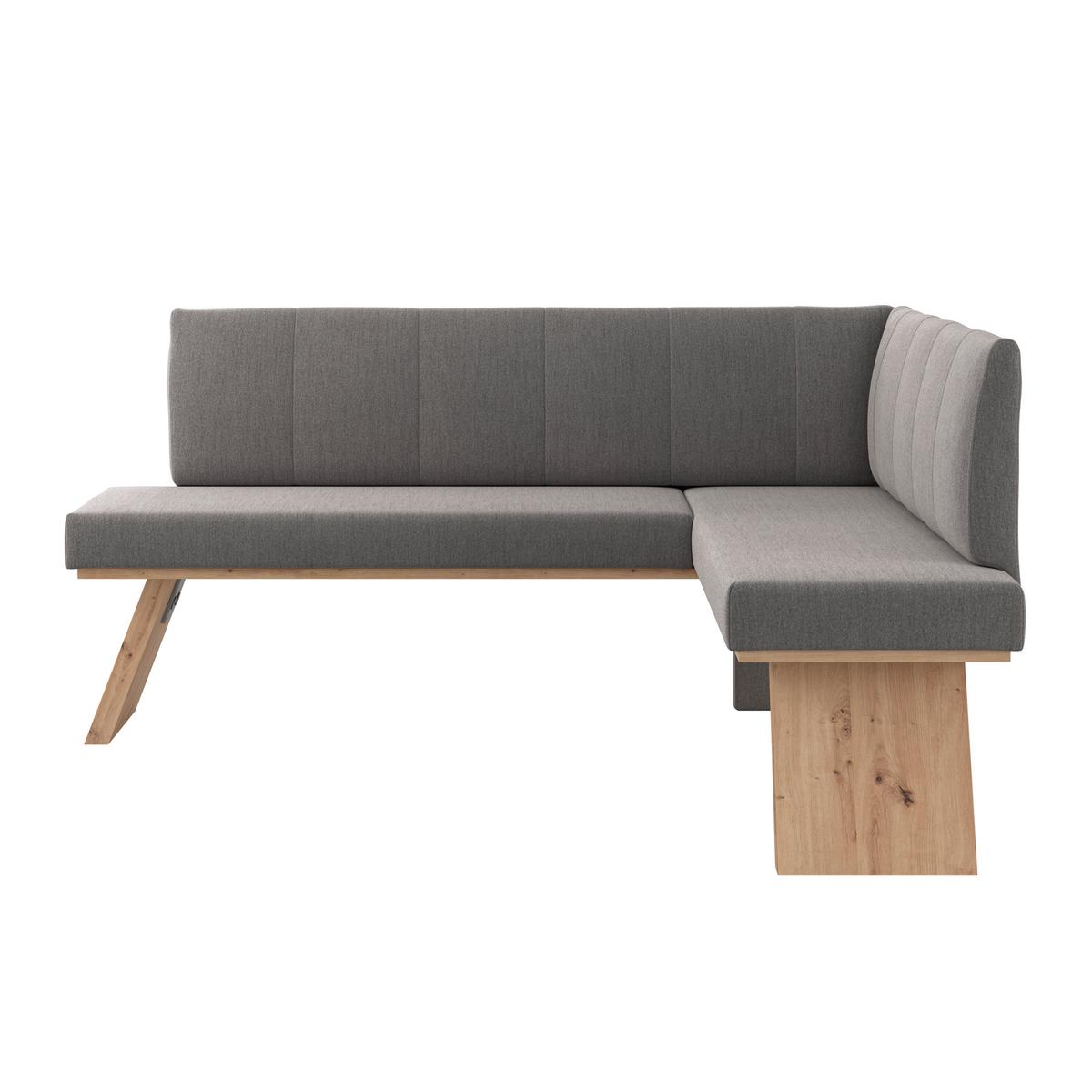 Eckbank Emma Ii Webstoff Dunkelgrau, B: 185 Cm - Eichefarben/Dunkelgrau, KONVENTIONELL, Holzwerkstoff/Textil (185/150cm)