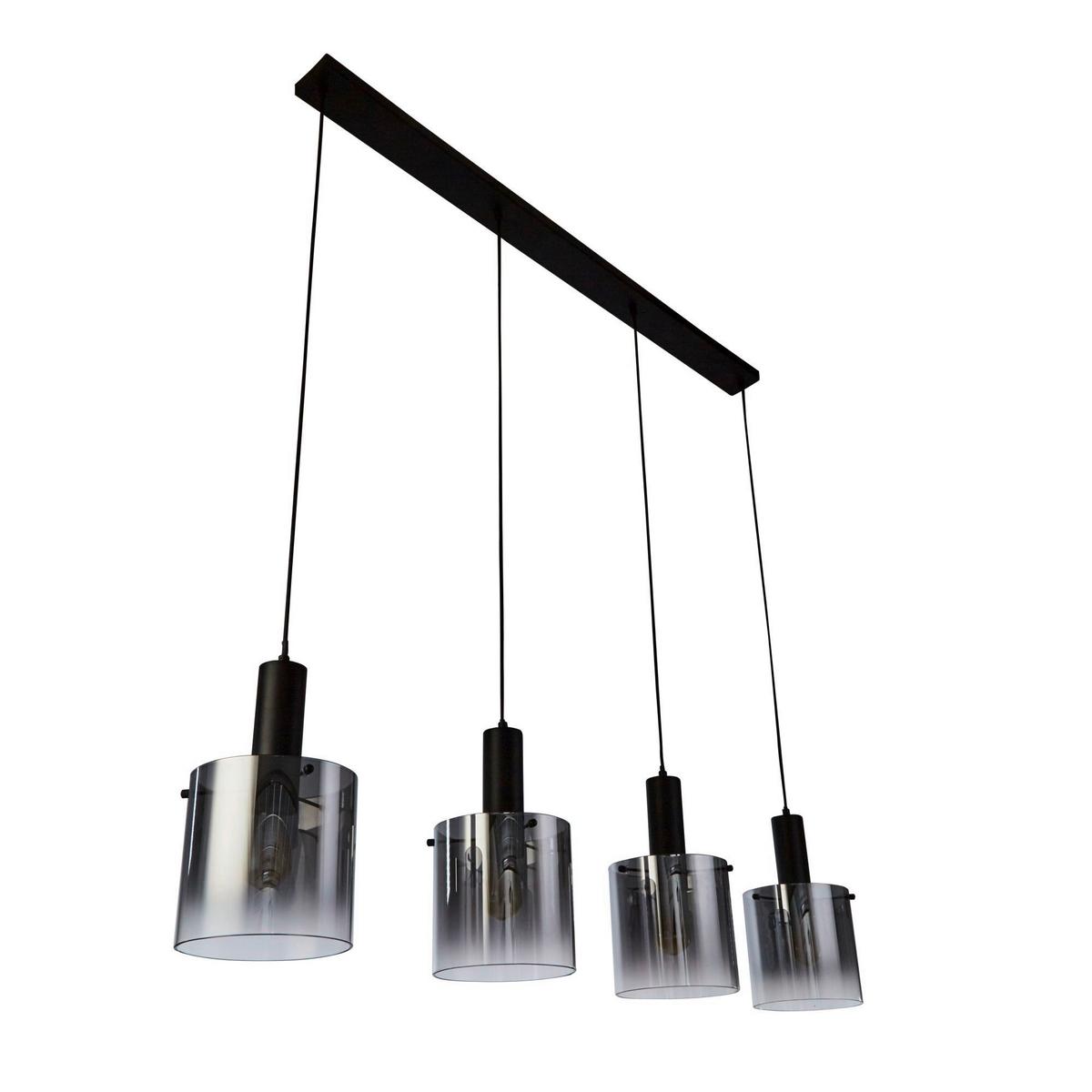 Pendelleuchte 88910-4bk - Schwarz, Design, Glas/Metall (142/35-150/22cm)
