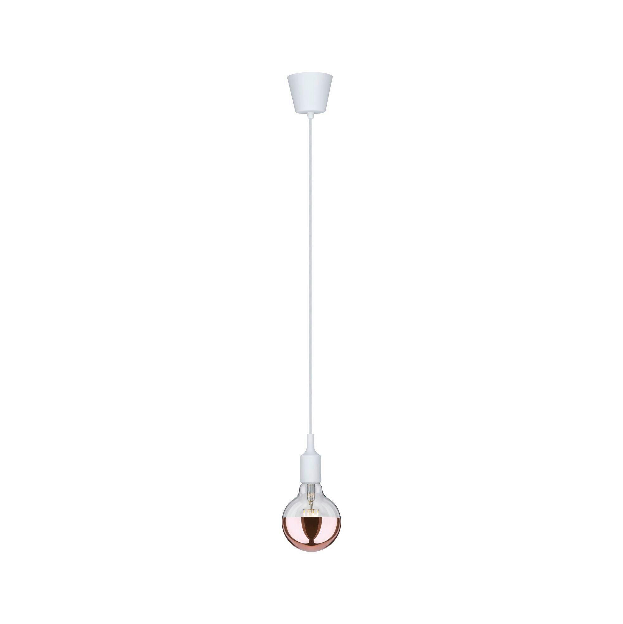 Hängeleuchte H: 200 Cm 1-Flammig, Silikon Weiß - Weiß, Basics, Kunststoff (9,2/200,0cm) - Paulmann