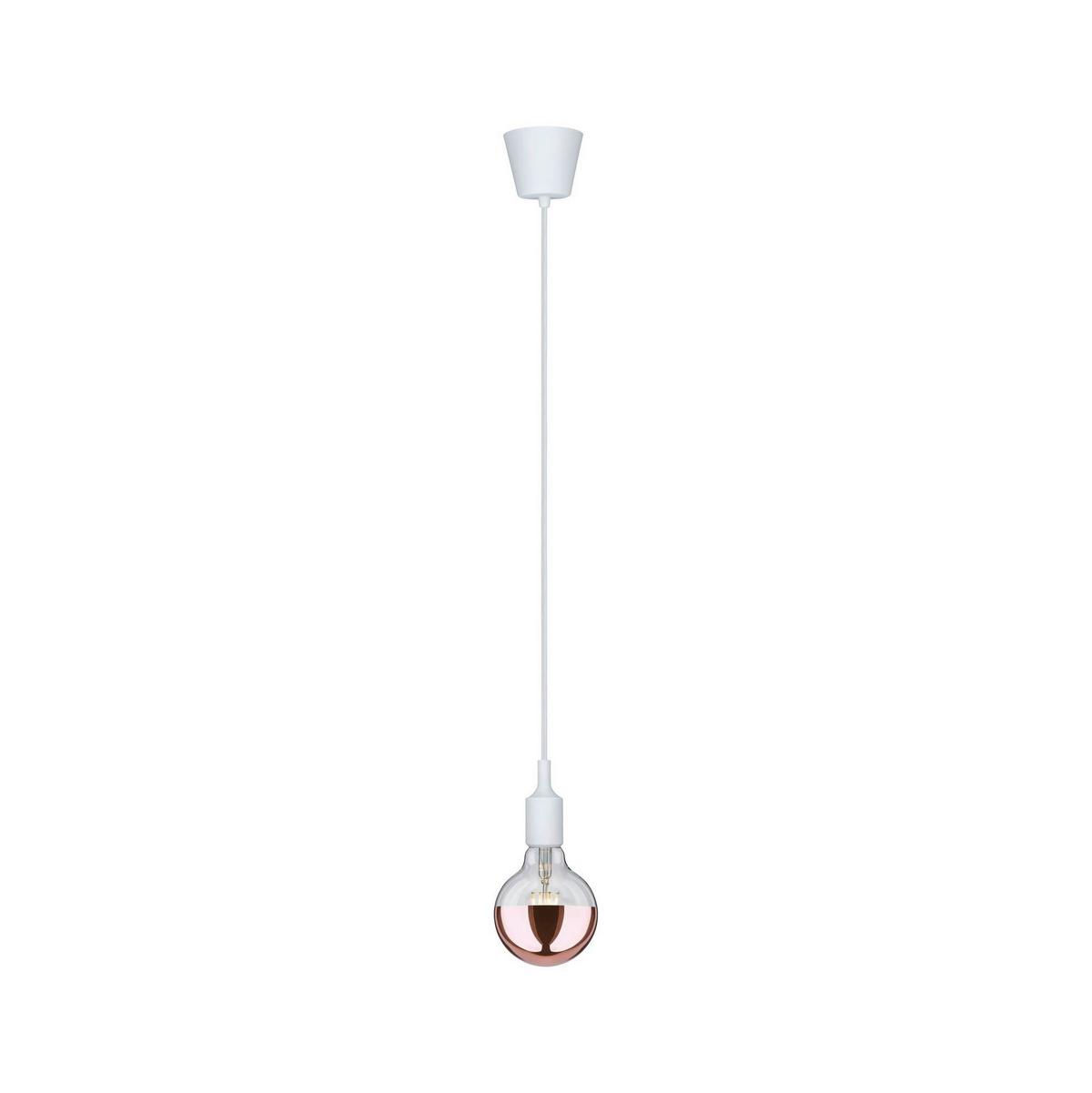 Hängeleuchte H: 200 cm 1-Flammig, Silikon Weiß - Weiß, Basics, Kunststoff (9,2/200,0cm) - Paulmann