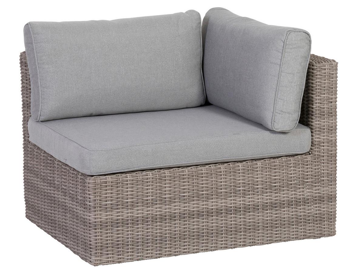 Loungegarnitur 5-tlg Palma Aus Kunststoff Mit Kissen - Grau, Basics, Glas/Textil (93/65/71cm) - Gardenson