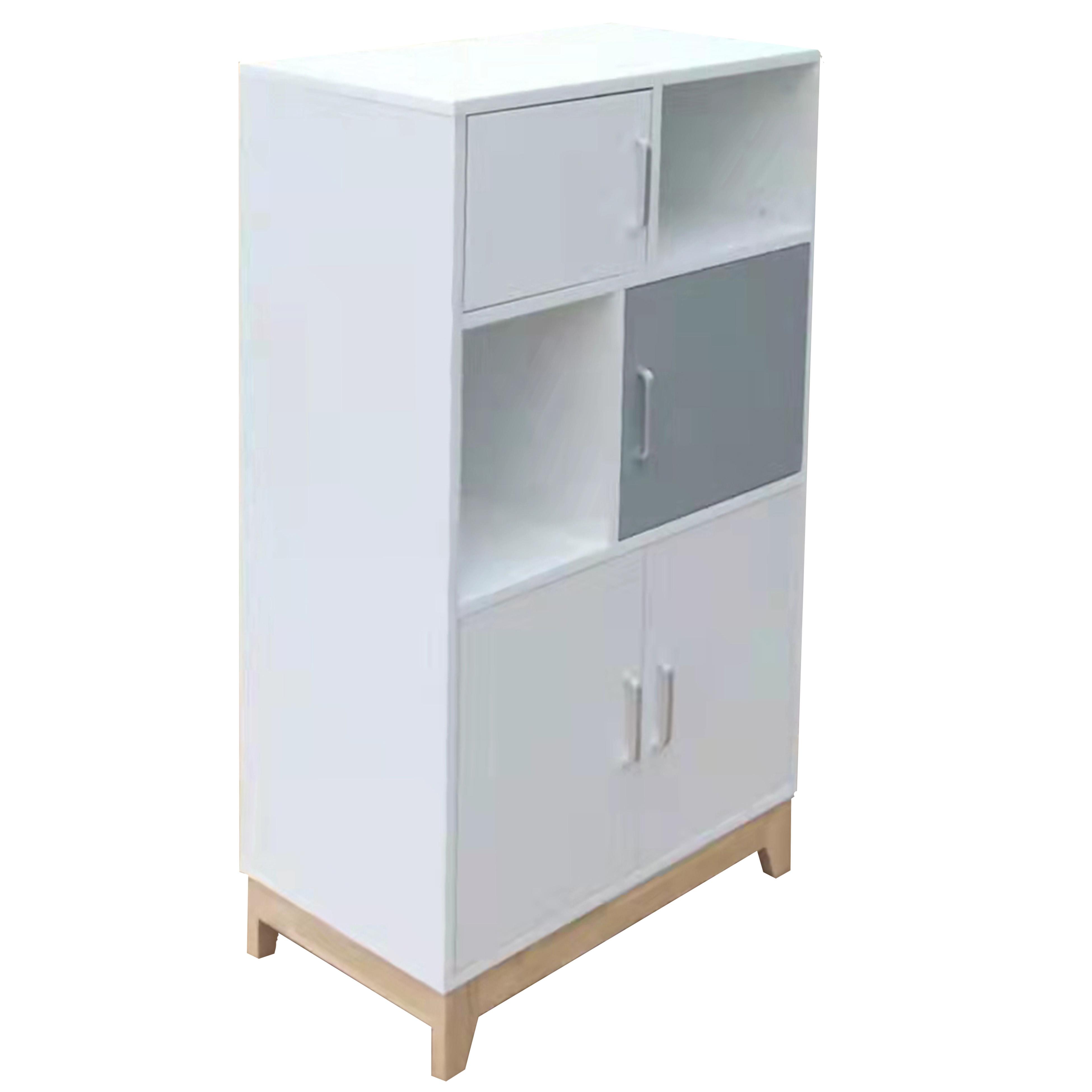 Regál Do Dětského Pokoje Danny Bílo-Šedý - Moderní (60/103/34cm) - Bessagi Kids