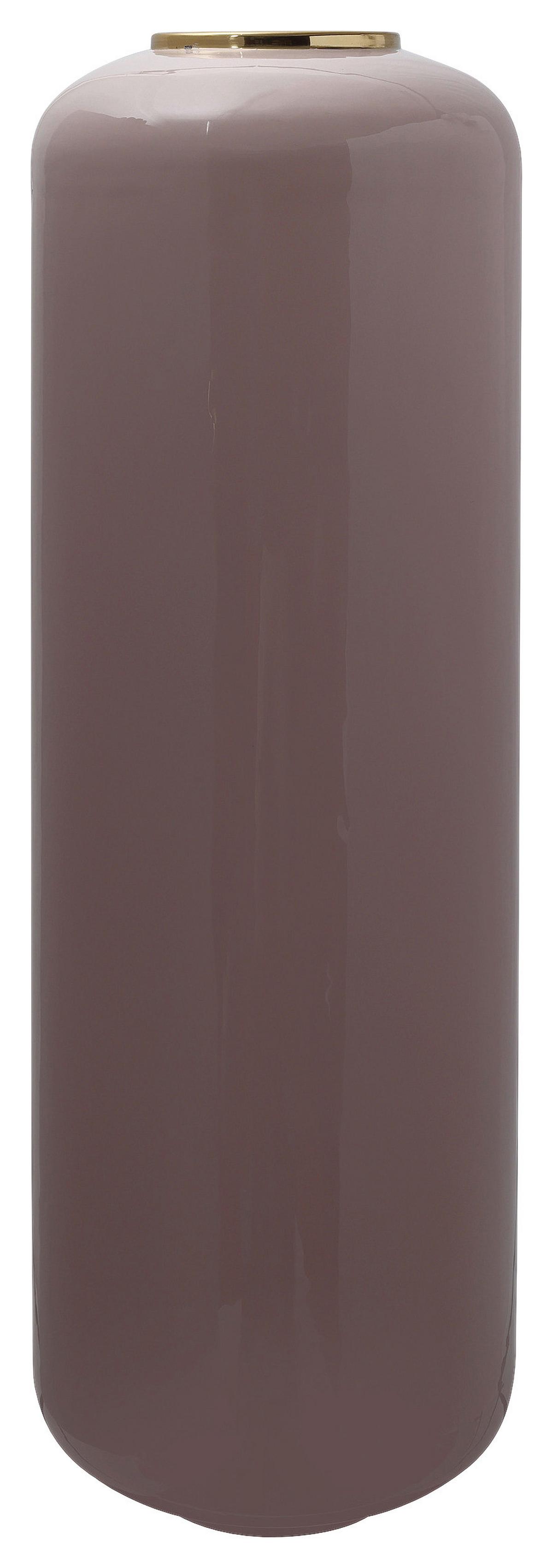 Bodenvase Art Deco Goldfarben Altrosa, D: 30 cm - Goldfarben/Altrosa, Trend, Metall (30/91cm) - Kayoom