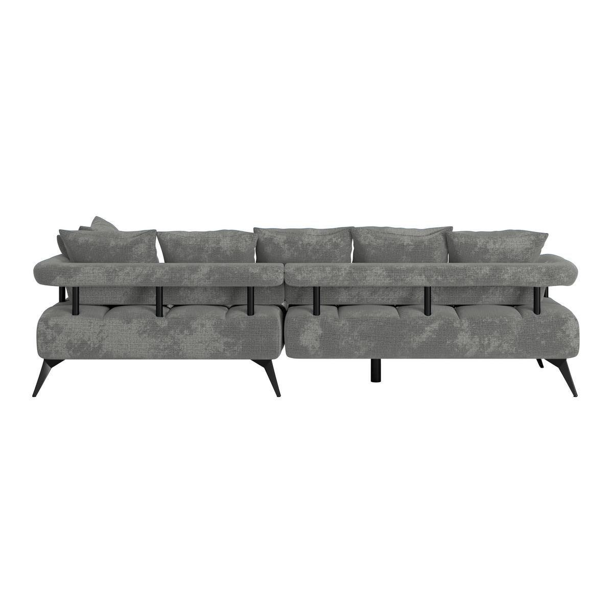 Ecksofa Vanessa New - Schwarz/Grau, MODERN, Textil (297/200cm)