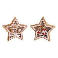 LED-Dekoleuchte Star - Rot/Schwarz, MODERN, Holz/Kunststoff (13,5/12,5/3,5cm) - James Wood