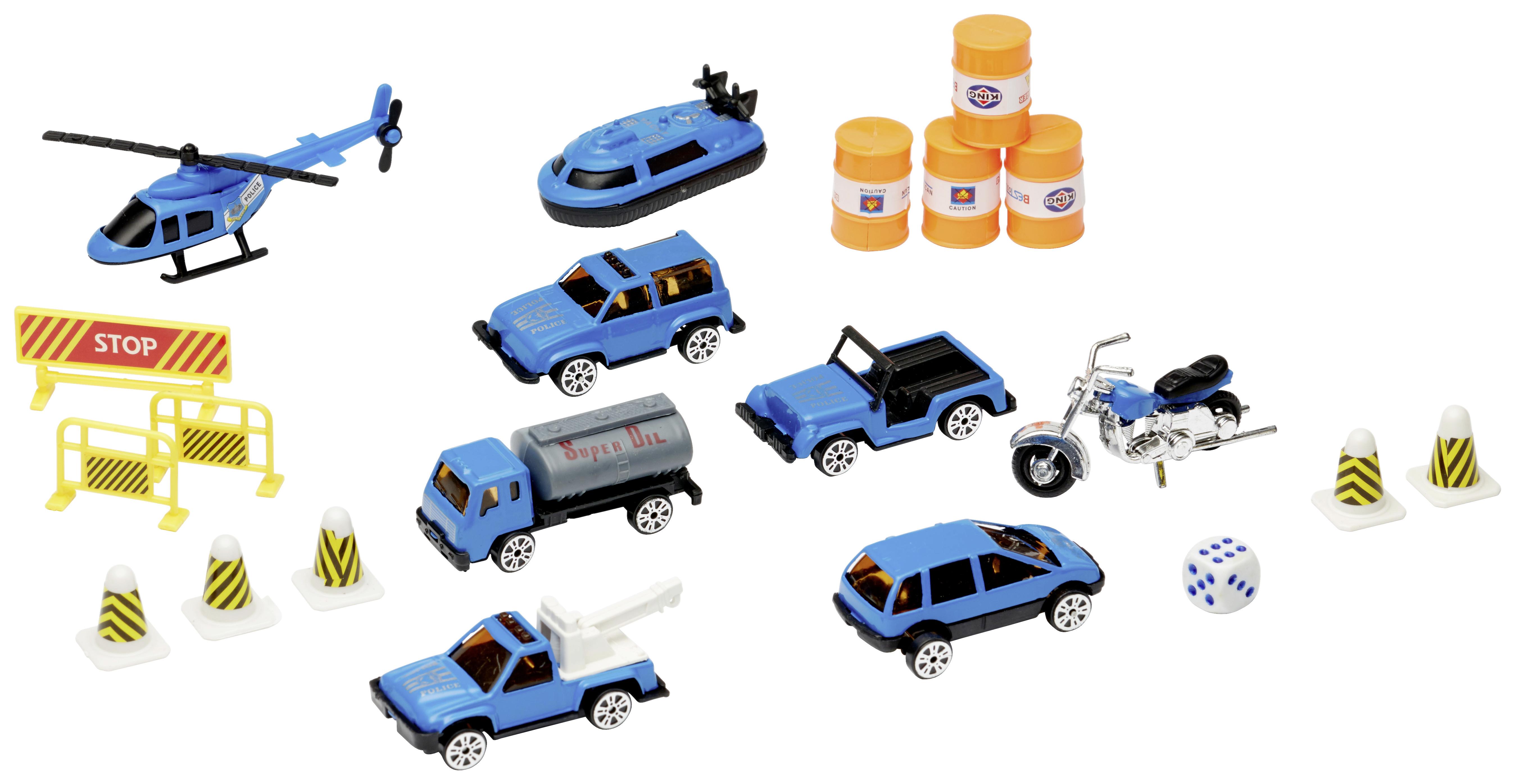 Spielzeugauto Polizei Polizei 21--Teilig. Ab 3 Jahren - Blau/Gelb, Basics, Kunststoff/Metall (56,5/11,5/18cm)