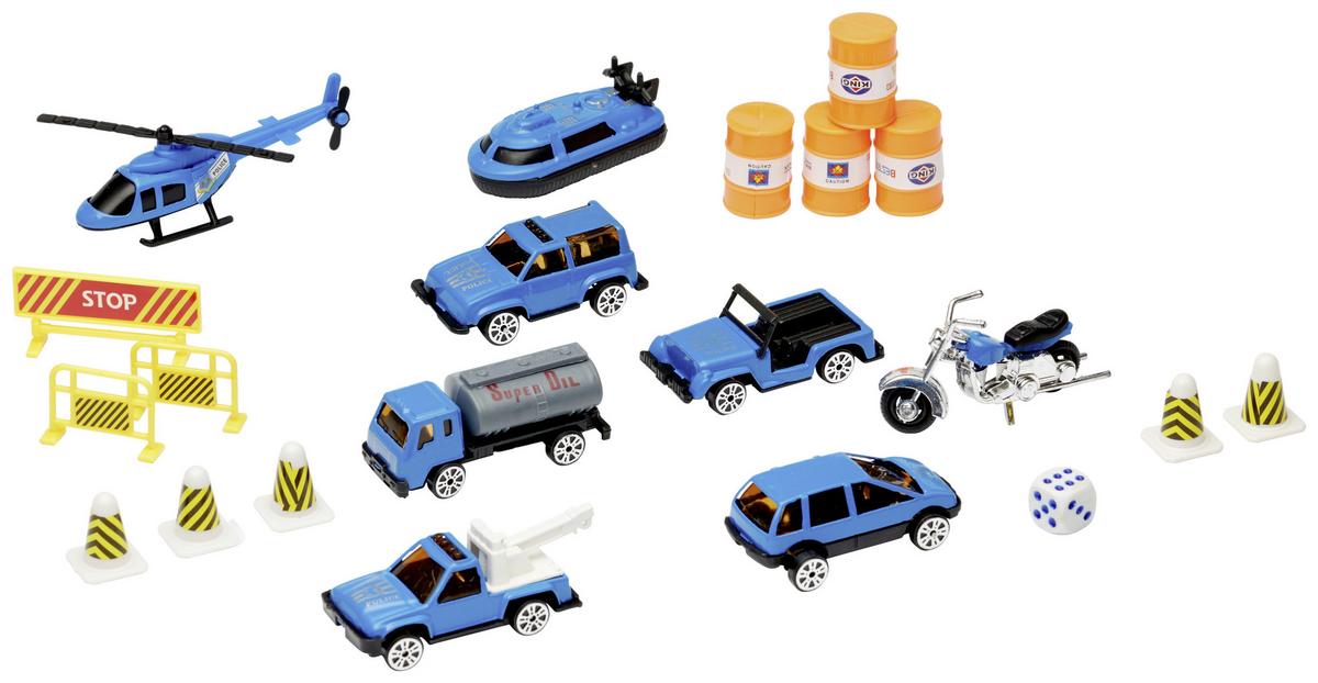 Spielzeugauto Polizei Polizei 21--Teilig. Ab 3 Jahren - Blau/Gelb, Basics, Kunststoff/Metall (56,5/11,5/18cm)