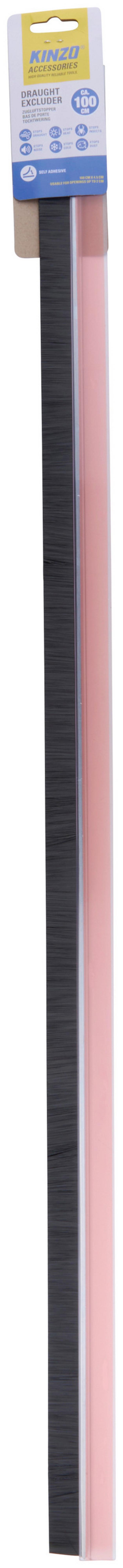 Zugluftstopper LxBxH: 6,7x1x107 cm - Silberfarben/Schwarz, Basics, Kunststoff/Textil (6,7/1/107cm)