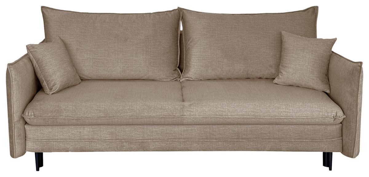 Schlafsofa Melody - Beige/Schwarz, Design, Textil (216/96/102cm) - MID.YOU
