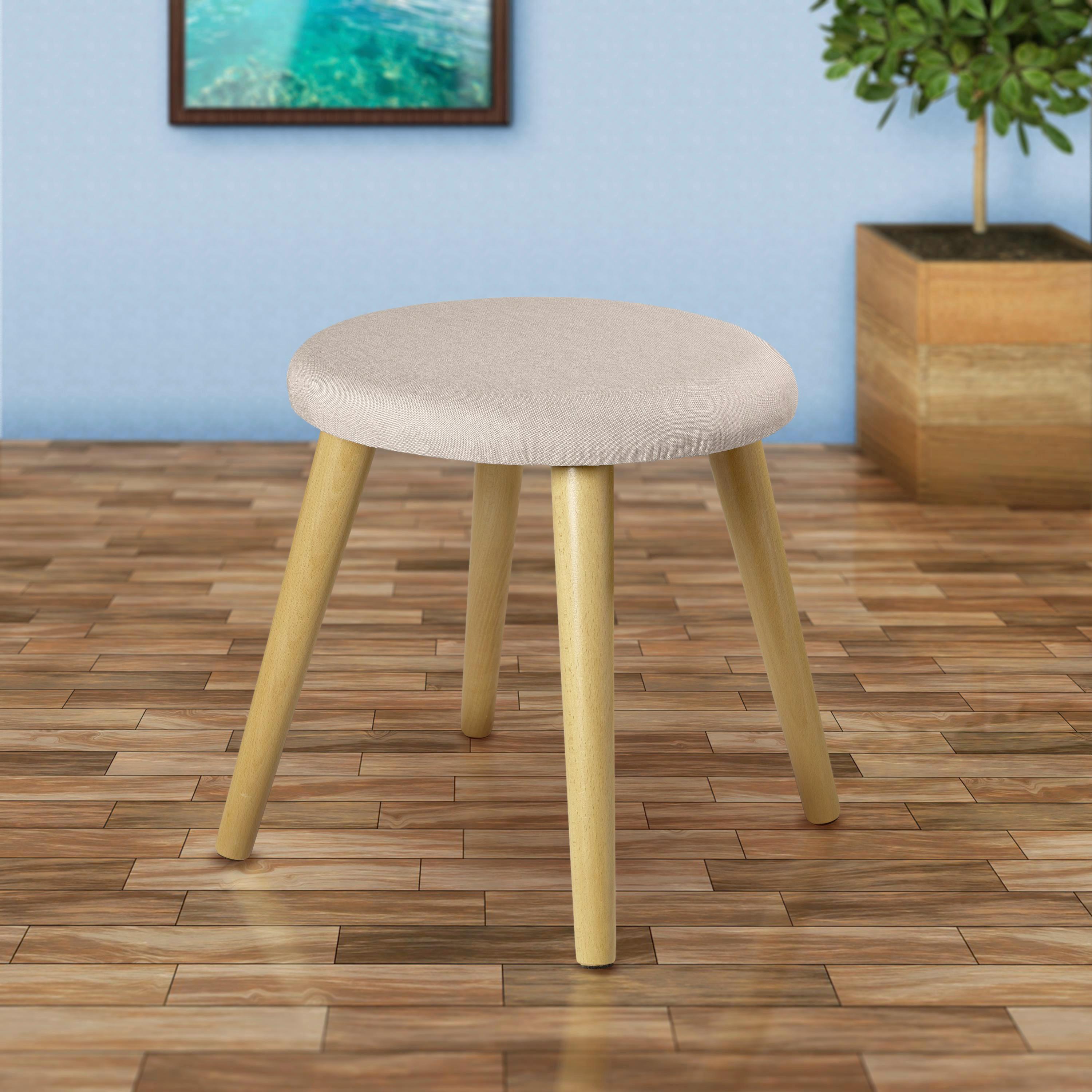 Hocker Skandi - Creme, Design, Textil (40/42/40cm) - Echtwerk