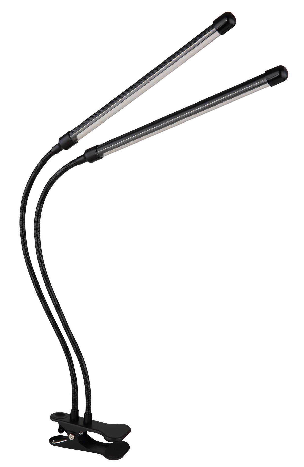 Led-klemmleuchte 28053 - Transparent/Schwarz, KONVENTIONELL, Kunststoff/Metall (45/41/47cm) - Globo