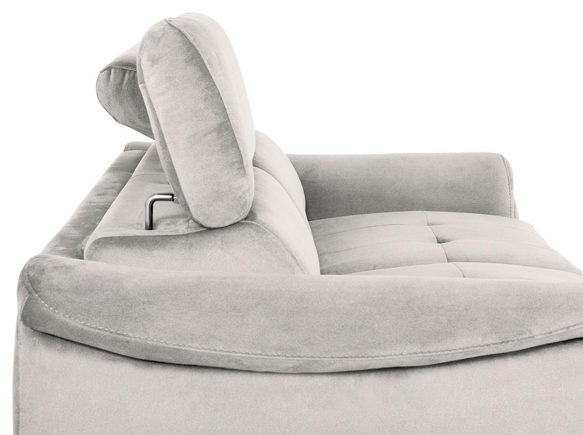Schlafsofa Pafos Hellgrau B: 203 cm - Chromfarben/Hellgrau, Design, Textil (203/77-98/103cm) - MID.YOU